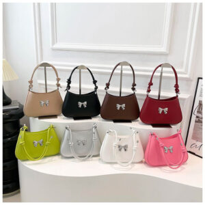 2025 Butterfly Design Solid Color Shoulder & Crossbody Bag – Women’s Fashion Underarm Handbag