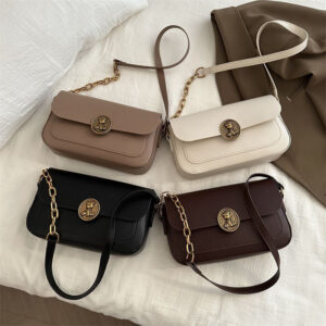 2025 Women’s Casual Solid Color PU Shoulder Bag with Zipper – Stylish, Versatile & Daily Use Friendly