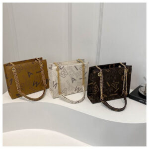 2025 Retro Folding PU Chain Shoulder Tote – Large Capacity Casual Fashion Bag for Women