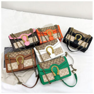 2025 New Printed Chain-Spliced Color Shoulder & Crossbody Bag – Small Square Office Luxury Bag for Women
