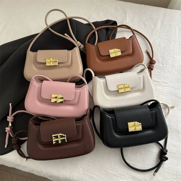Elegant Gold Lock Shoulder Bag
