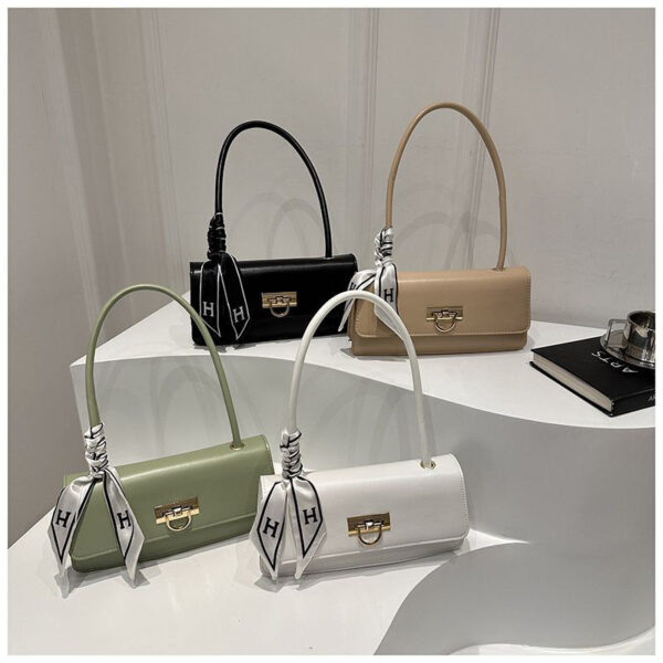 Elegant Silk Scarf Lock Shoulder Bag