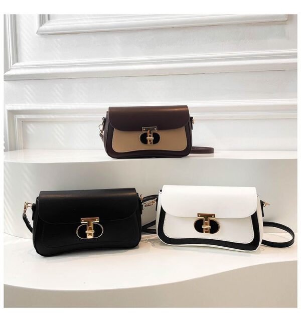 Classic Duo Tone Lock Shoulder Bag